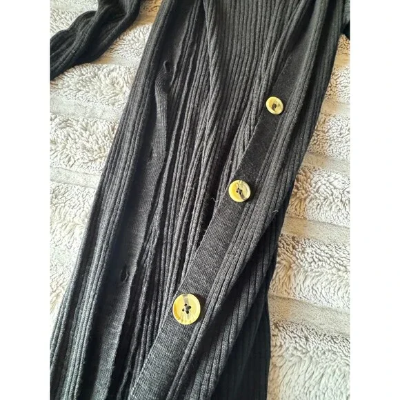 Free People long black ribbed cardigan - Picture 5 of 8